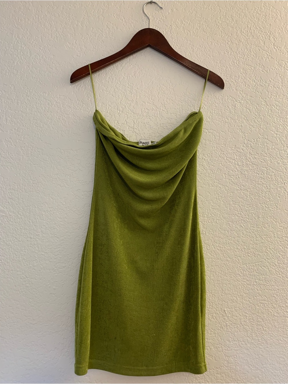 Princess Polly Olive Green Cowl Neck Mini Slip Dress
